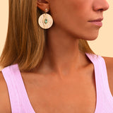 Boucles d'oreilles percées tendance cristaux - vert Turquoise