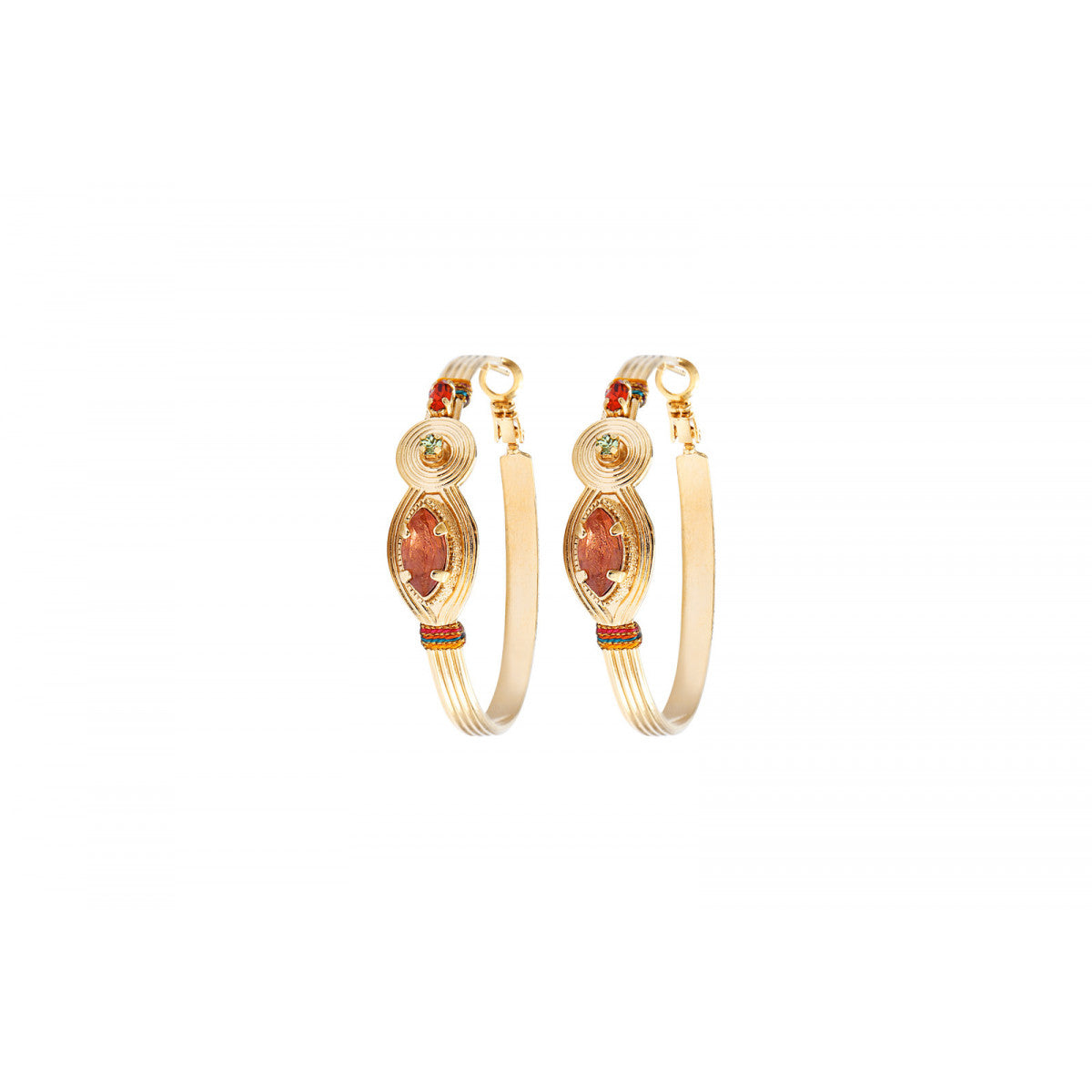 Boucles d'oreilles créoles mode cristaux Prestige - multicolore Multi