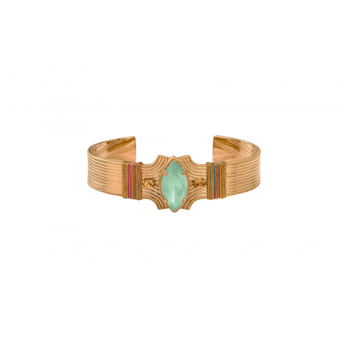 Bracelet habillé cristaux fils métallisés - turquoise Turquoise