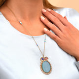Collier pendentif réglable tendance malachite - vert Vert multi