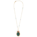 Collier pendentif réglable tendance malachite - vert Vert multi