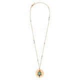 Collier pendentif réglable éclatant pierres dures - multicolore Multi