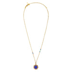 Collier pendentif réglable perles - bleu Bleu multi