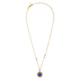Collier pendentif réglable perles - bleu Bleu multi