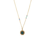 Collier pendentif réglable malachite - vert Vert multi