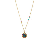 Collier pendentif réglable malachite - vert Vert multi