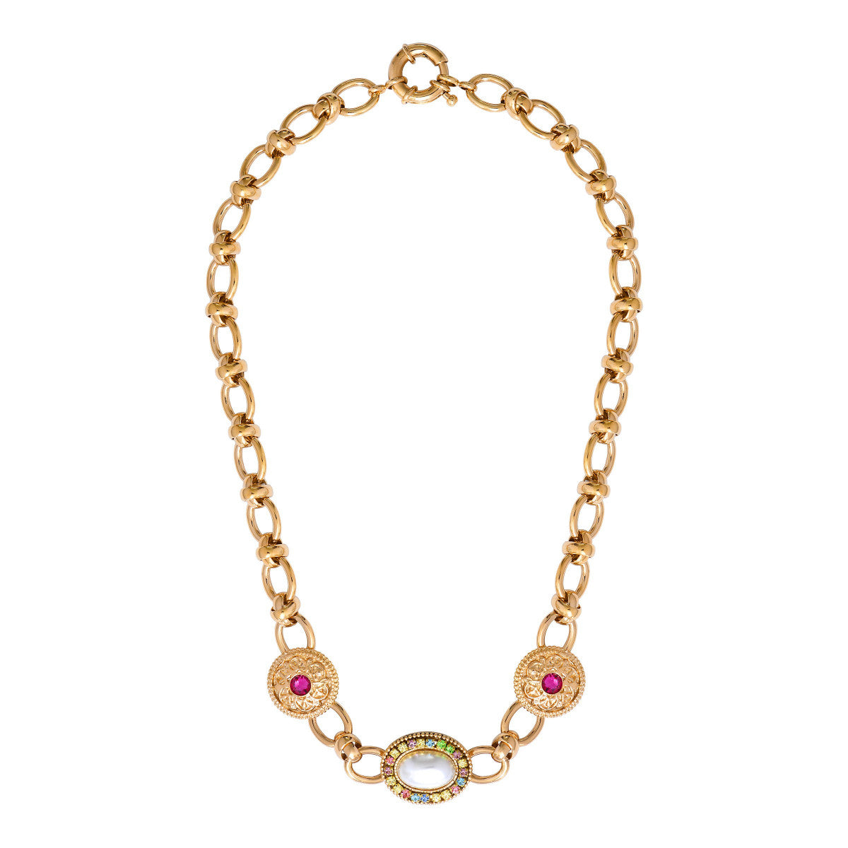 Collier chaîne court cristaux Prestige - blanc Blanc