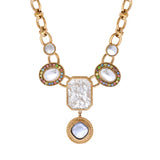 Collier plastron cabochons strass - blanc Blanc