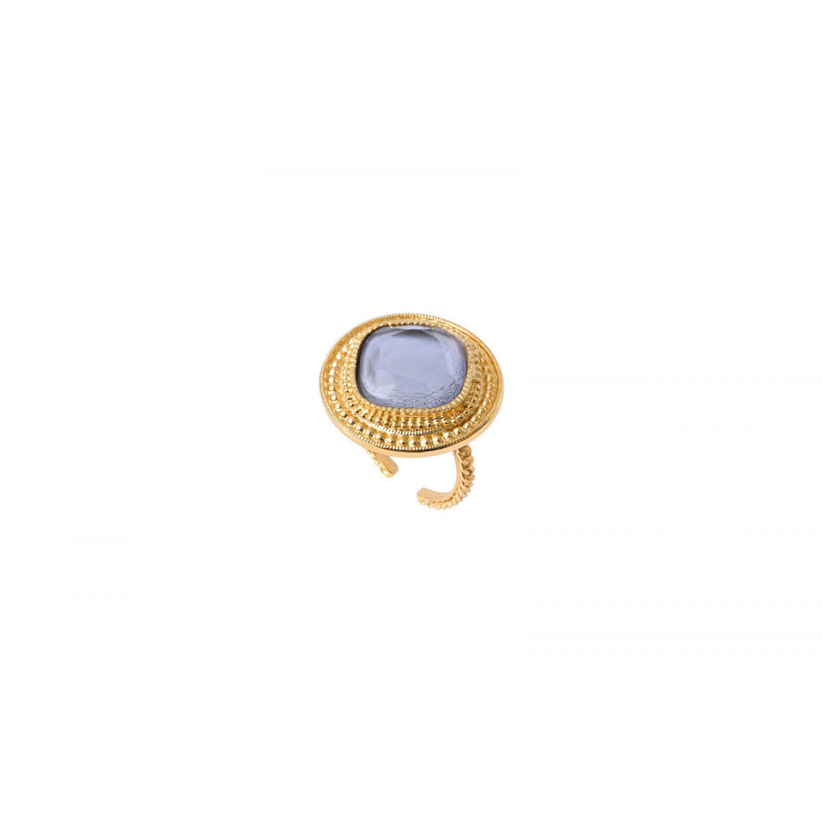 Bague cabochon ajustable chic - blanc Blanc