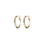 Boucles d'oreilles créoles grenat agate Ø 3 cm Grenat vert
