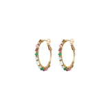 Boucles d'oreilles créoles grenat agate Ø 3 cm Grenat vert