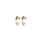 Boucles d'oreilles mini créoles grenat agate Ø 1,5 cm Grenat vert