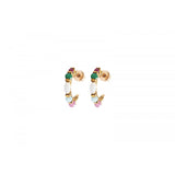 Boucles d'oreilles mini créoles grenat agate Ø 1,5 cm Grenat vert