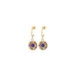 Boucles d'oreilles percées raffinées pierres dures - bleu Bleu multi
