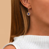Boucles d'oreilles percées raffinées pierres dures - bleu Bleu multi