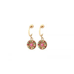 Boucles d'oreilles percées chics cabochon - multicolore Nacre rose