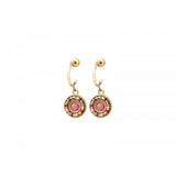 Boucles d'oreilles percées chics cabochon - multicolore Nacre rose