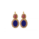 Boucles d'oreilles dormeuses raffinées pierres dures - bleu Bleu multi