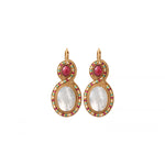 Boucles d'oreilles dormeuses chics cabochon - nacre Nacre multi