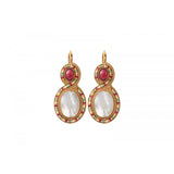 Boucles d'oreilles dormeuses chics cabochon - nacre Nacre multi