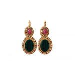 Boucles d'oreilles dormeuses sophistiquées pierres dures - vert Vert multi