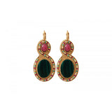 Boucles d'oreilles dormeuses sophistiquées pierres dures - vert Vert multi