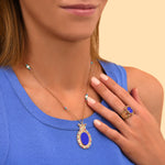 Collier pendentif réglable coloré lapis lazuli - bleu Bleu multi