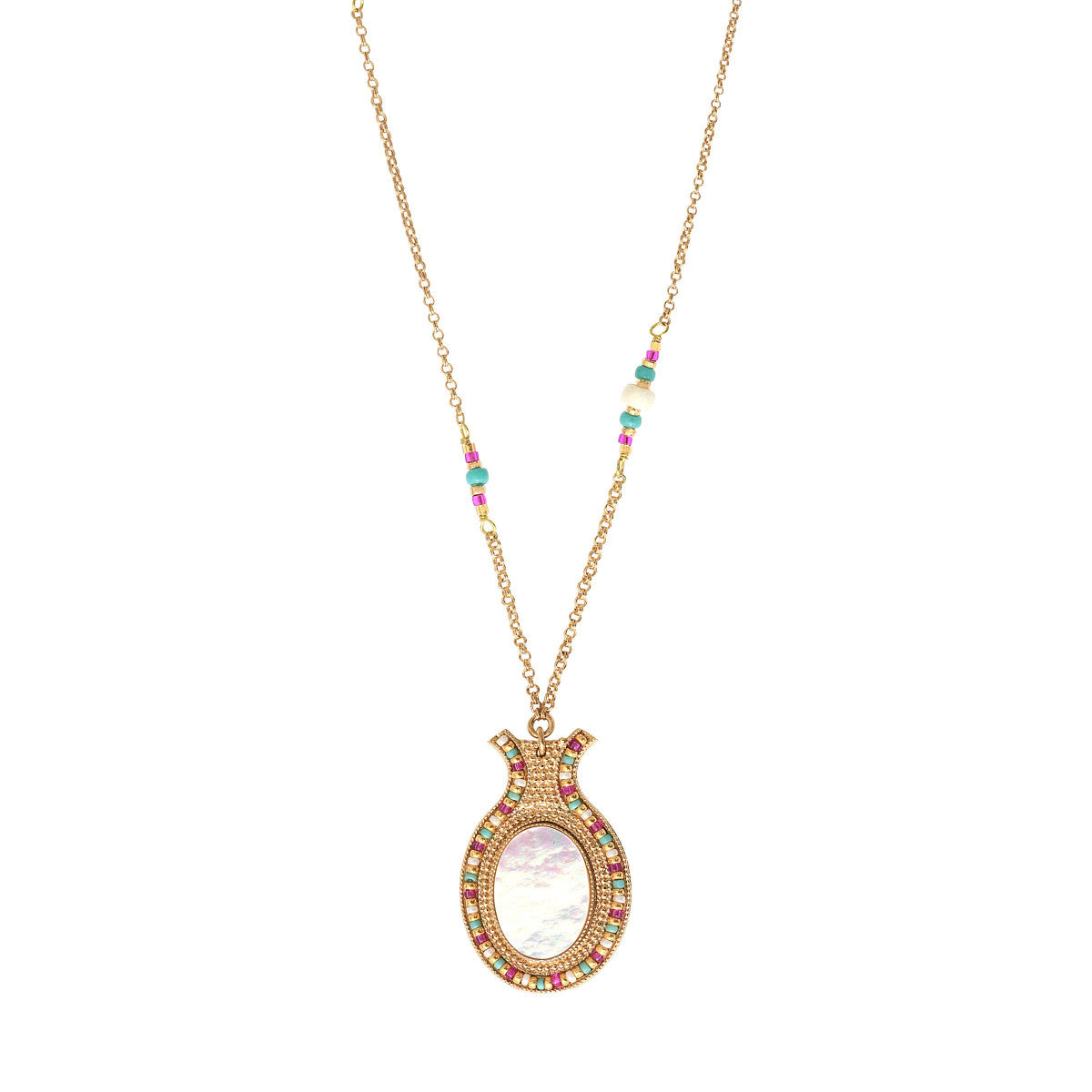 Collier pendentif réglable chic nacre - blanc Nacre multi