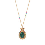 Collier pendentif réglable élégant malachite - vert Vert multi