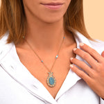 Collier pendentif réglable élégant malachite - vert Vert multi