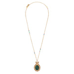 Collier pendentif réglable élégant malachite - vert Vert multi