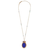 Collier pendentif réglable fantaisie lapis lazuli - bleu Bleu multi