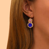 Boucles d'oreilles dormeuses chics perles - bleu Bleu multi