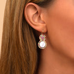 Boucles d'oreilles dormeuses nacre - blanc Nacre multi