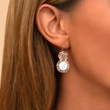 Boucles d'oreilles dormeuses nacre - blanc Nacre multi