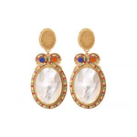 Grosses boucles d'oreilles clips élégantes - nacre Nacre multi