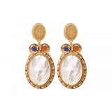 Grosses boucles d'oreilles clips élégantes - nacre Nacre multi