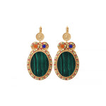 Boucles d'oreilles dormeuses festives perles - vert Vert multi