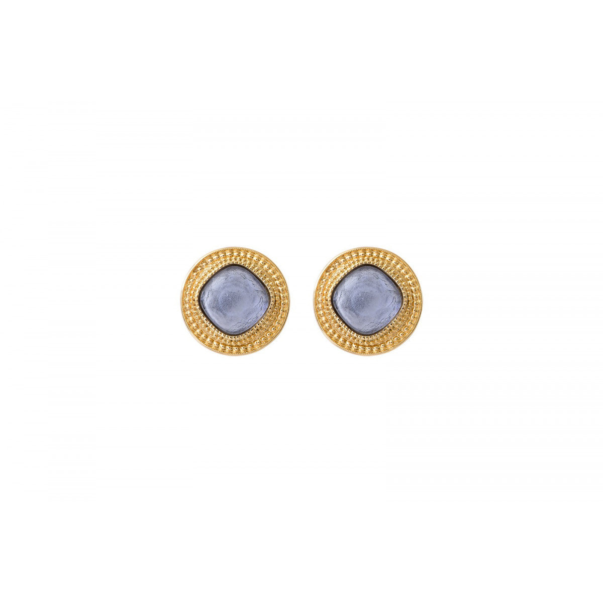Boucles d'oreilles clips classiques cabochon - blanc Blanc