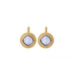 Boucles d'oreilles dormeuses cabochon LOUISE - blanc Blanc