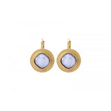Boucles d'oreilles dormeuses cabochon LOUISE - blanc Blanc