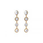 Boucles d'oreilles percées modernes nacre - blanc Blanc
