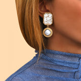 Boucles d'oreilles clips cabochons - blanc Blanc