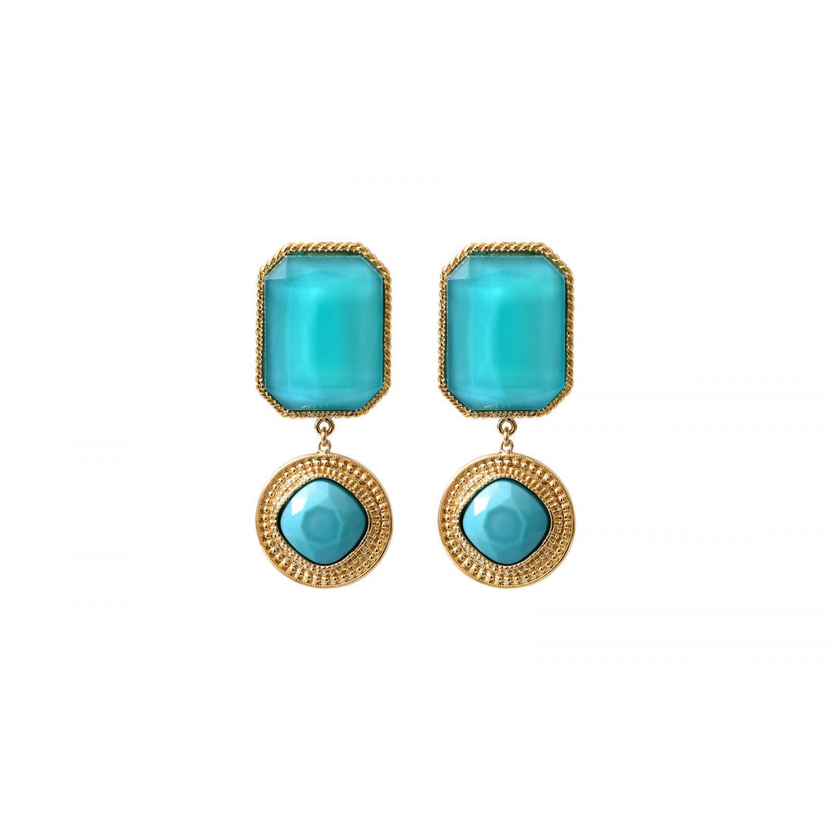 Boucles d'oreilles clips cabochons - turquoise Turquoise