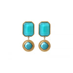 Boucles d'oreilles clips cabochons - turquoise Turquoise