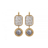 Boucles d'oreilles dormeuses cabochons - blanc Blanc