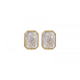 Boucles d'oreilles clips cabochon - blanc Blanc
