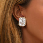 Boucles d'oreilles clips cabochon - blanc Blanc