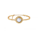 Bracelet fin ajustable chic cabochon - blanc Blanc