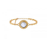 Bracelet fin ajustable chic cabochon - blanc Blanc